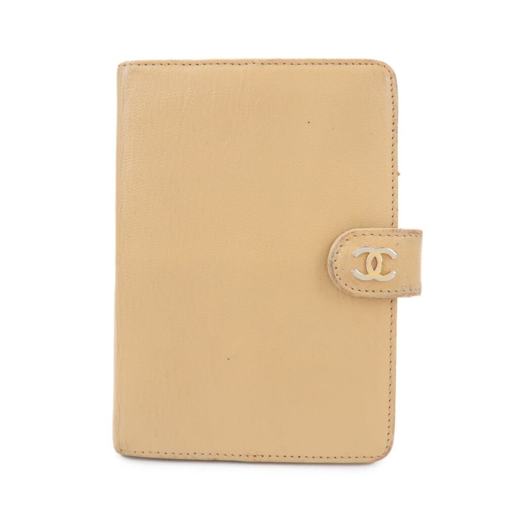 Chanel CC Logo Calfskin Agenda Cover Beige Notebook